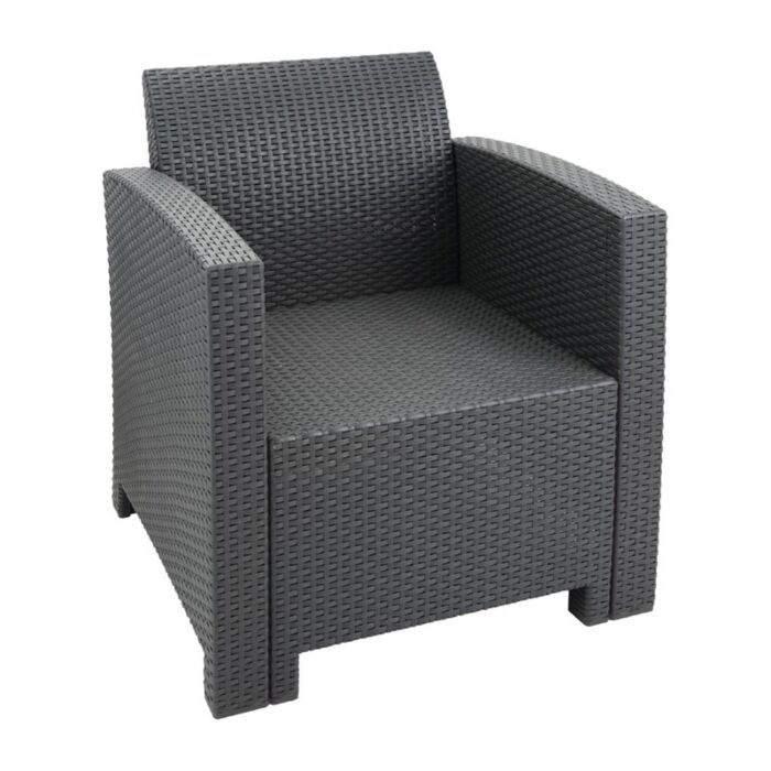 Bolero Pp Fauteuil En Tafel Rieten Set Grijs