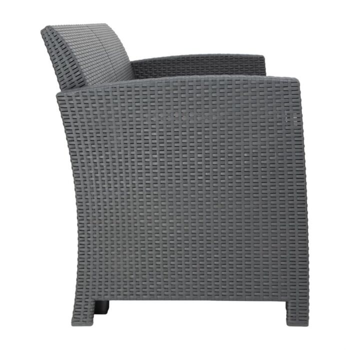 Bolero Pp Fauteuil En Tafel Rieten Set Grijs