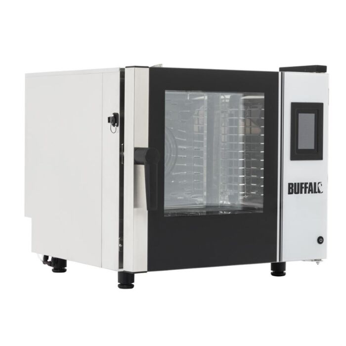 Buffalo Vrijstaande Slimme Touchscreen Compacte Combi Oven 6 x GN 1/1 Met Installatiekit En Afzuigkap