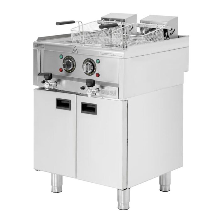 Buffalo 600 Serie Vrijstaande Elektrische Friteuse Met Dubbele Tank 2X 8Ltr