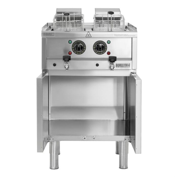 Buffalo 600 Serie Vrijstaande Elektrische Friteuse Met Dubbele Tank 2X 8Ltr