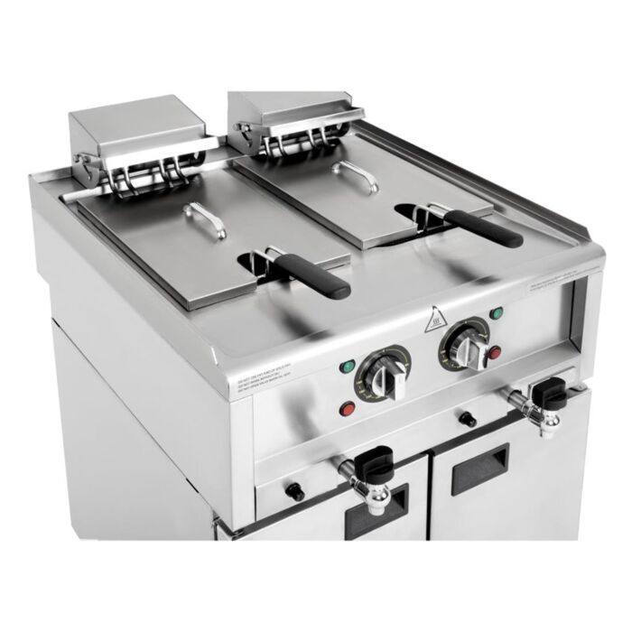 Buffalo 600 Serie Vrijstaande Elektrische Friteuse Met Dubbele Tank 2X 8Ltr