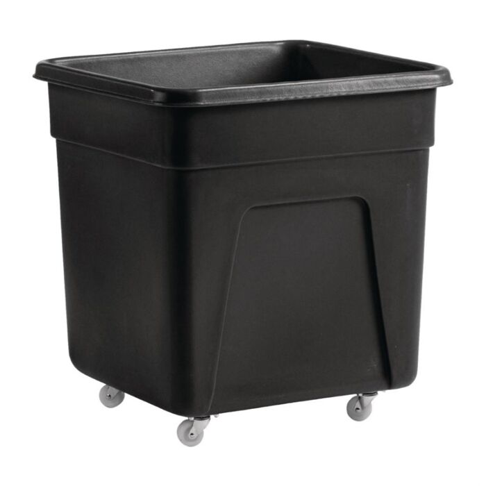 Zwarte polyethyleen trolley groot