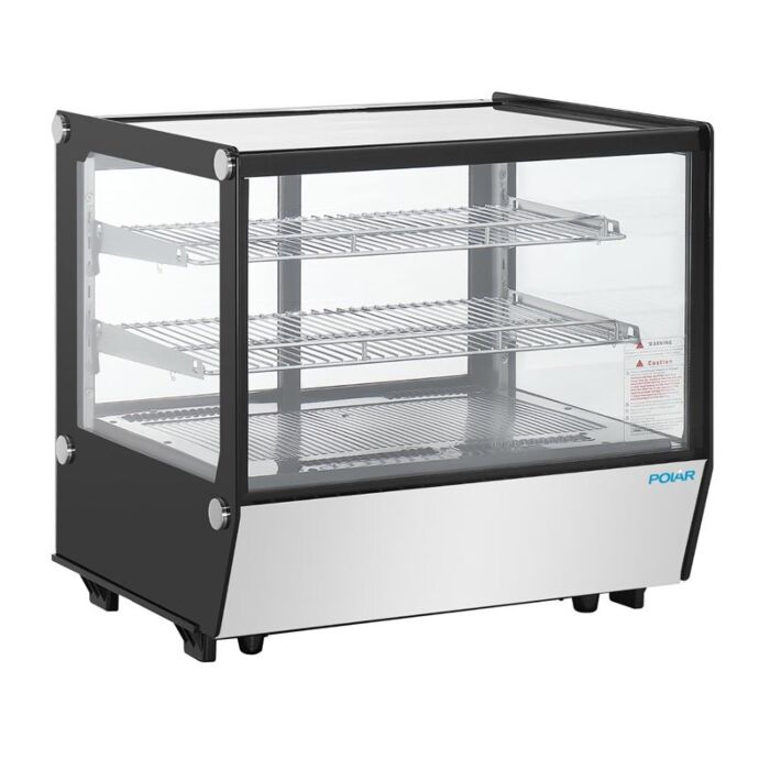 Polar G-Series Aanrecht Model Display Koelkast Zwart Vierkant Glas 120Ltr