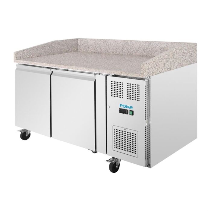 Polar U-Series Dubbele Deur Pizza Werkbank met Granieten Blad 428Ltr