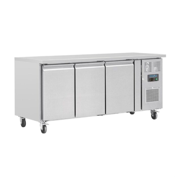 Polar U-Series Driedubbele Deur Aanrecht Koelkast 417Ltr
