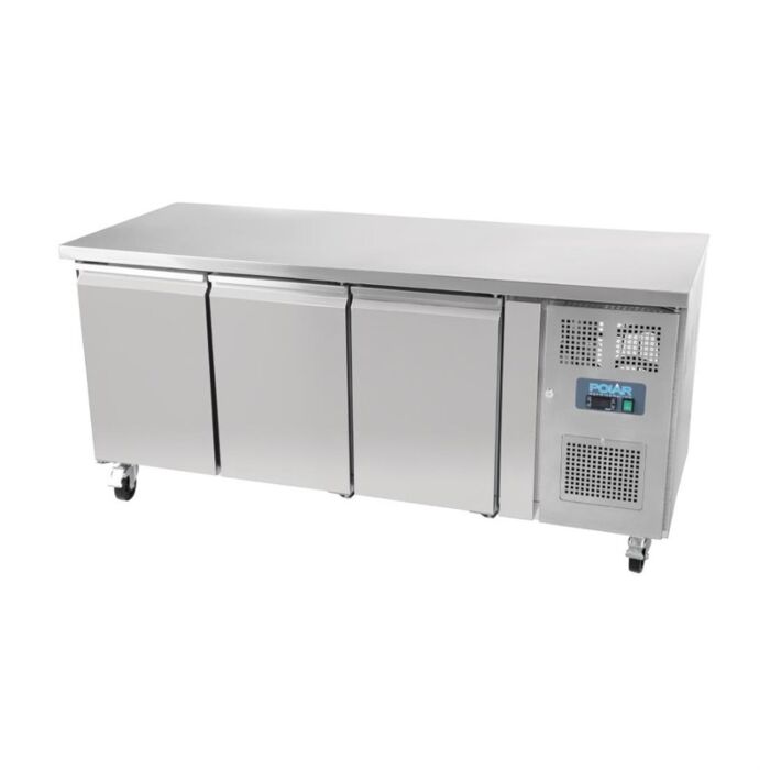 Polar U-Series Driedubbele Deur Aanrecht Koelkast 417Ltr