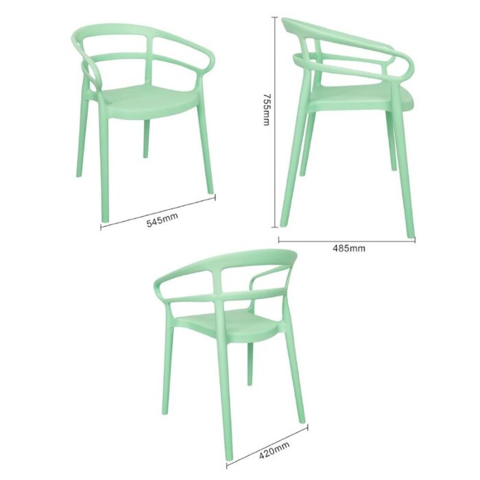 Bolero Mateo Caféstoelen Mintgroen (Pak Van 2)