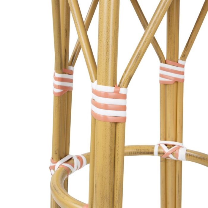 Bolero Parijse Stijl PE Rotan Barkrukken Koraal (2 Pack)