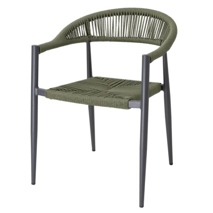 Bolero Eden PE gevlochten rattan outdoor armstoelen groen (4 stuks)