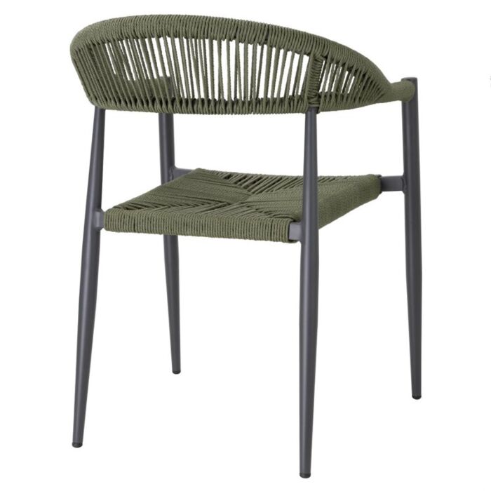 Bolero Eden PE gevlochten rattan outdoor armstoelen groen (4 stuks)