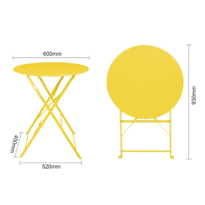 Bolero Perth zachtgele trottoirstijl ronde tafel 600 mm