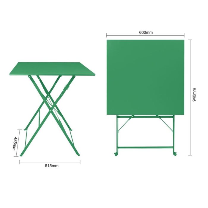 Bolero Perth bosgroene trottoirstijl vierkante tafel 600 mm