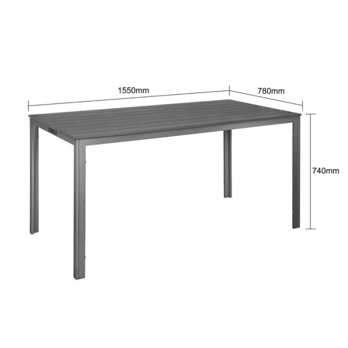 Bolero Valletta Grijs Gelat Oosterse Tafel 1560mm