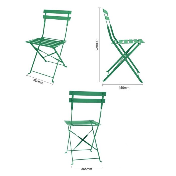 Bolero Perth Bosgroene Stijl Stalen Inklapbare Stoelen (2stuks)