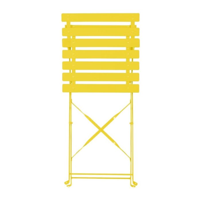 Bolero Perth zachtgele trottoirstijl stalen inklapbare stoelen (2stuks)