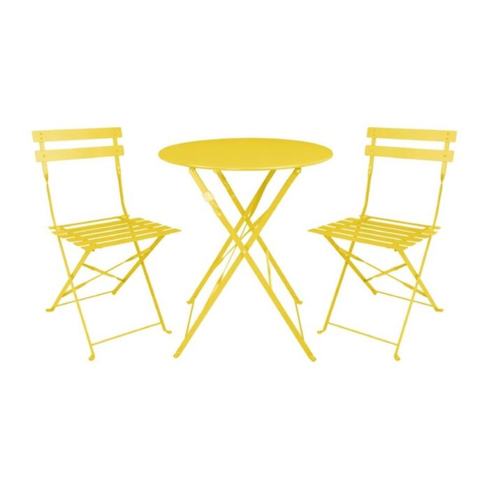 Bolero Perth zachtgele trottoirstijl stalen inklapbare stoelen (2stuks)