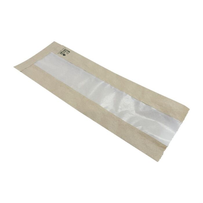 Fiesta Composteerbare Baguettezakken met Glasine Venster 300x100x60mm (1000 stuks)