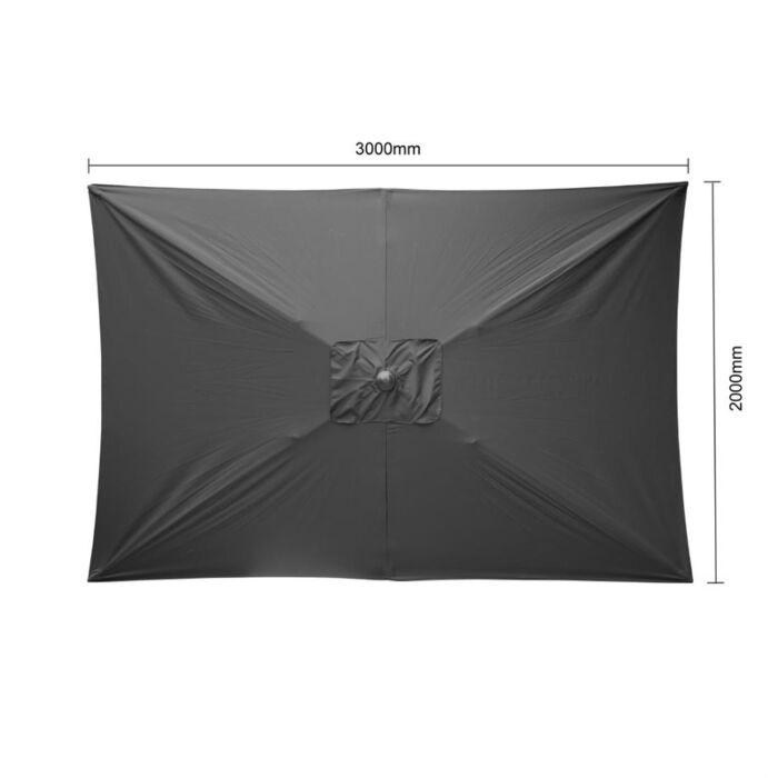 Bolero Sevilla Vierkante Parasol 2X3M Zwart