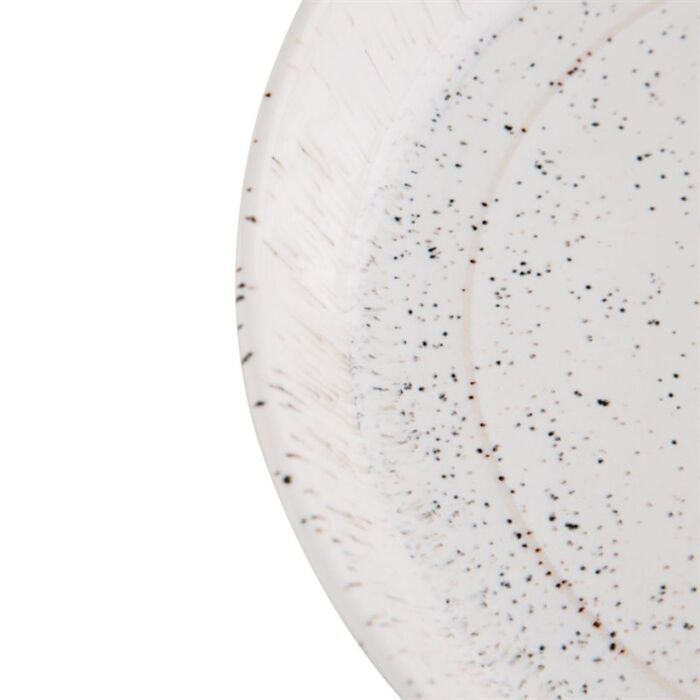 Olympia Cavolo Witte Gespikkelde Platte Ronde Kom - 220 mm (Doos 4)