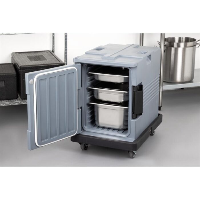 Vogue Thermo-Box 600 Voorlader Box Zwart Voor GN Bak Afmeting - 465X610x630mm