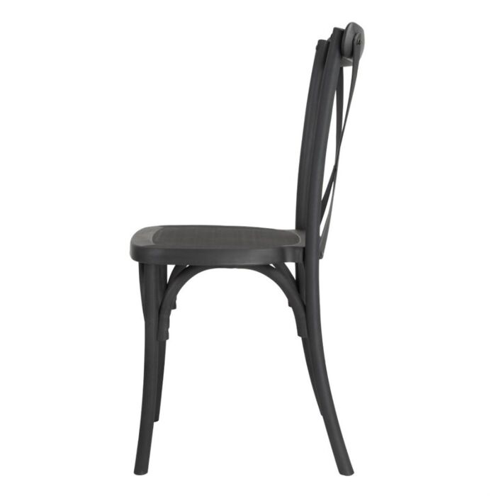 Bolero Manhattan Cross-Back Kunststof Stoelen Zwart (Set Van 4)
