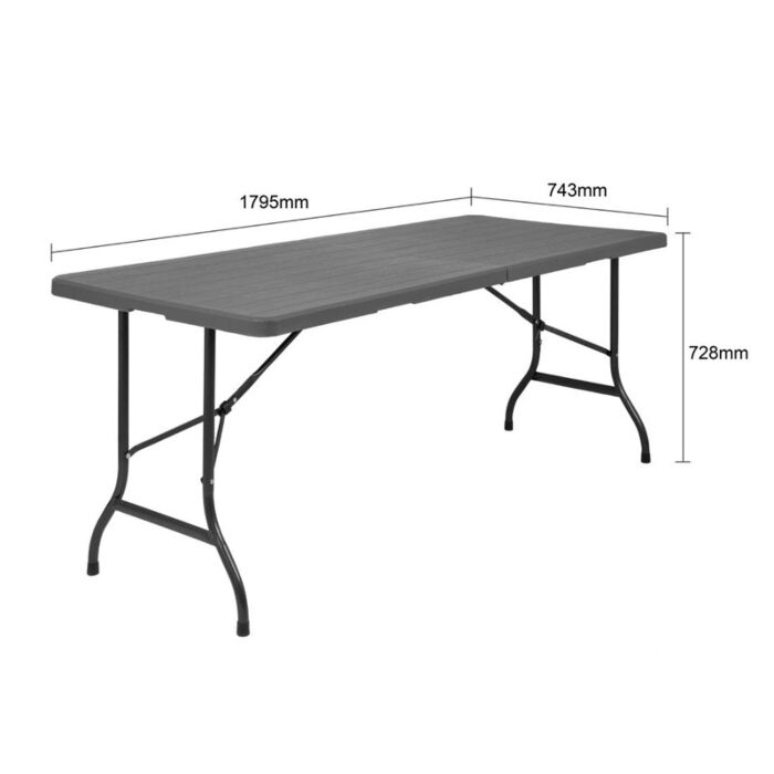 Bolero Wilgstructuur Rechthoekige Wilg Midden Vouwtafel 6Ft