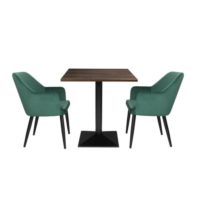 Bolero Complete Tafel Vierkant Donker Hout Effect 700mm