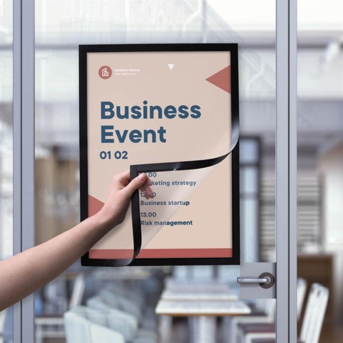 Europel Info Kader / Zelfklevende Set 2 Stuks A3 Zwart