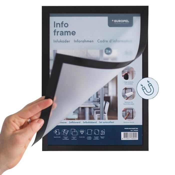 Europel Info Frame / Zelfklevende Set 2 Stuks A4 Zilver