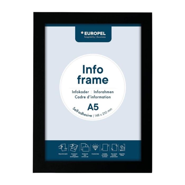 Europel Info Frame / Zelfklevende Set 2 Stuks A5 Zwart