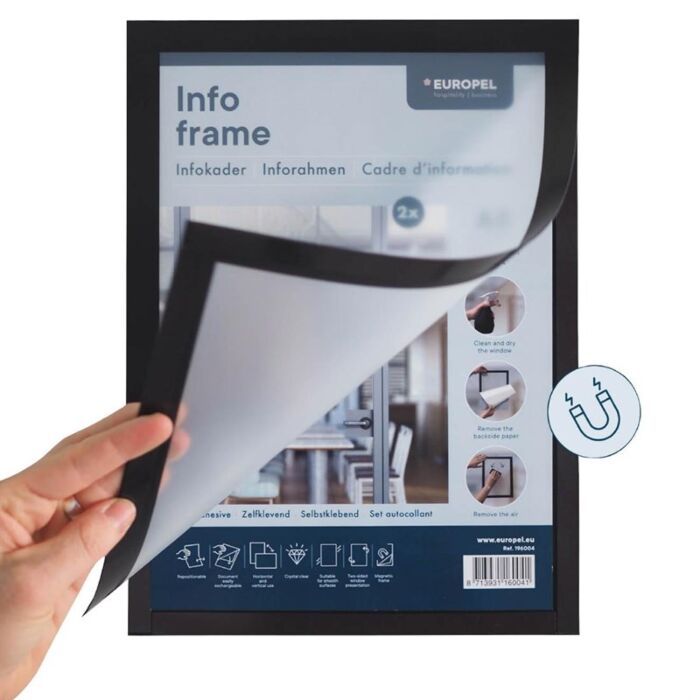 Europel Info Frame / Zelfklevende Set 2 Stuks A5 Zwart