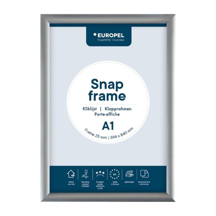 Europel Snap Frame A1 25mm Zilver
