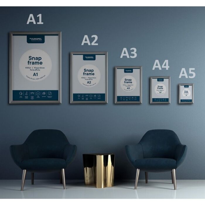 Europel Snap Frame A1 25mm Zilver