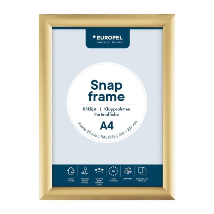 Europel Kliklijst A4 25mm Goud