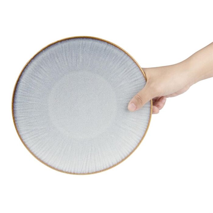 Olympia Drift Grijze Coupe Borden Met Reliëf, 220 mm (Pak Van 6)