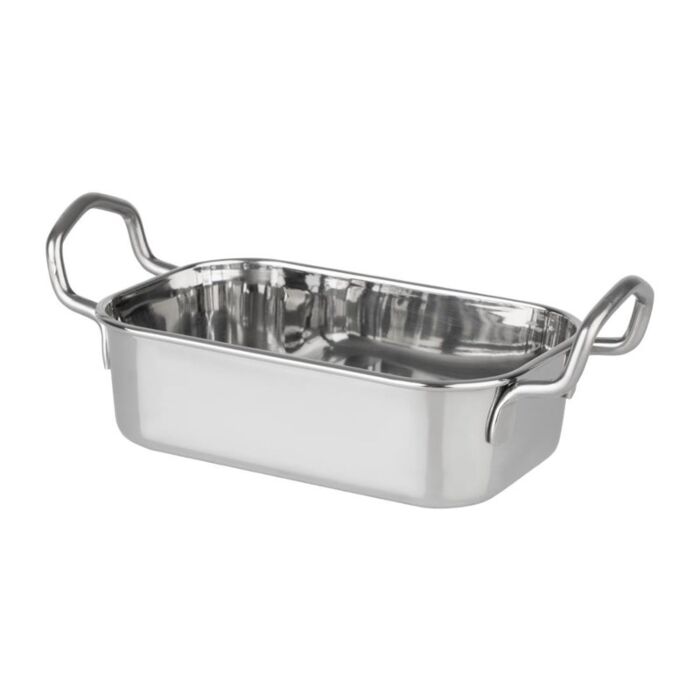 Olympia Tafelpresentatie Rechthoekige Schotel Roestvrij Staal 140x90mm