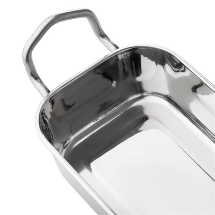 Olympia Tafelpresentatie Rechthoekige Schotel Roestvrij Staal 140x90mm