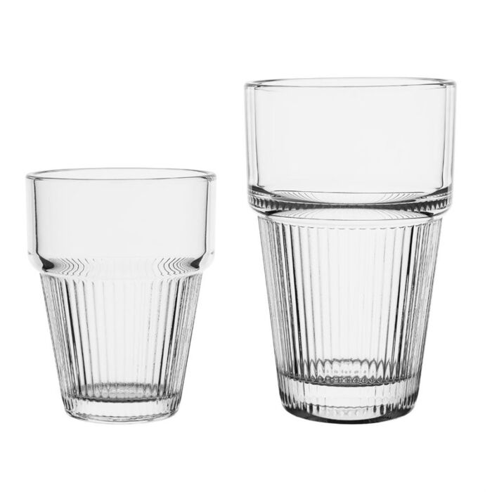 Olympia Geribbelde Stapelbare Tumblers 150ml (Verpakking Van 6)