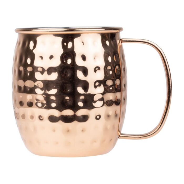Olympia Barware Gehamerd RVS Koper Gecoate Mokken 440ml