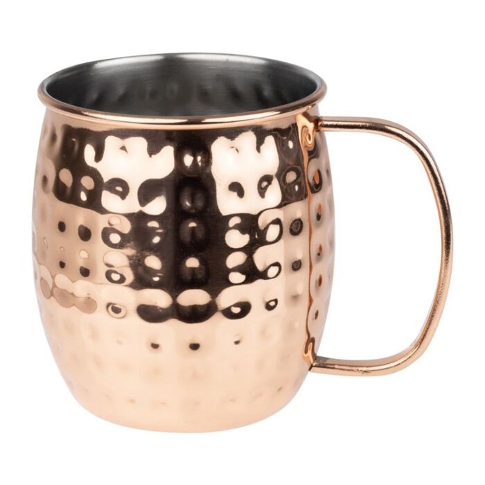 Olympia Barware Gehamerd RVS Koper Gecoate Mokken 440ml