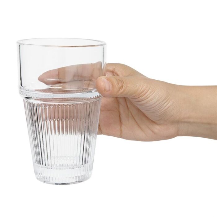 Olympia Geribbelde Stapelbare Tumblers 300ml (Set Van 6)