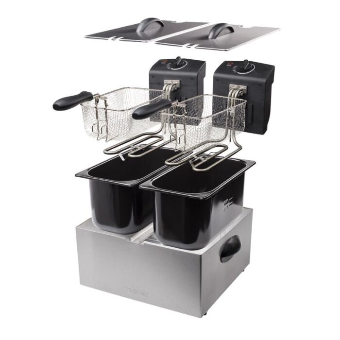 Tristar Dubbele Mand Frituur Fr-6937 - 2 x 3 Ltr Roestvrij Staal