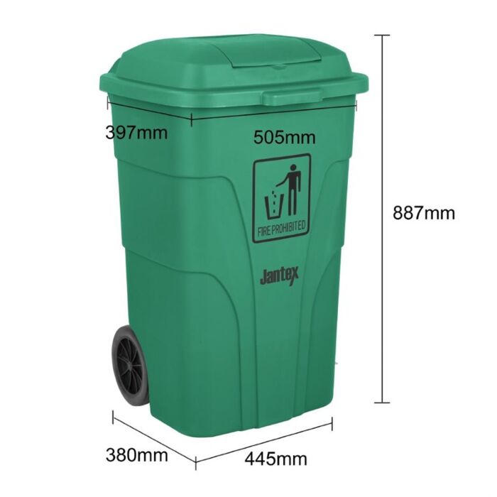 Jantex 120Ltr Container Met Voetpedaal Groen