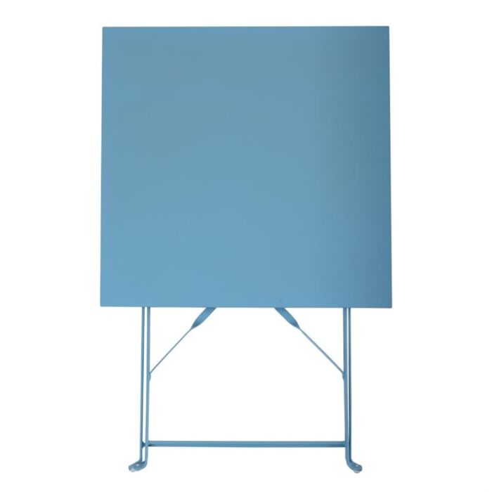 Bolero vierkante opklapbare stalen tafel turquoise 60cm