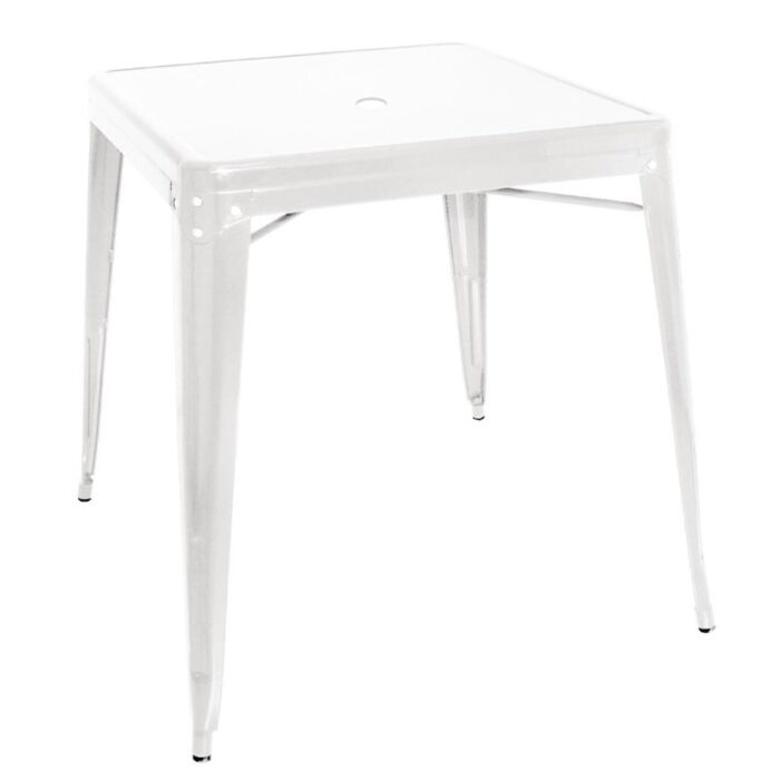 Bolero Bistro Vierkante Stalen Tafel Wit 668 mm (Enkel)