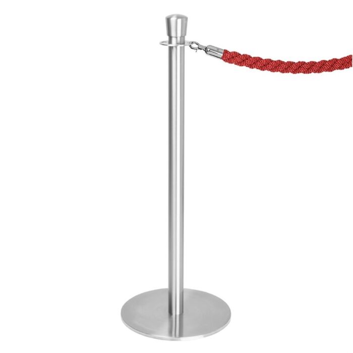 Bolero Vlakke Basis Barrièrepalen Geborsteld Roestvrij Staal (Verpakking Van 2)