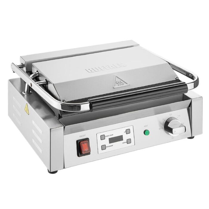 Buffalo Extra Large Contact Grill Geribbeld & Vlakke Plaat