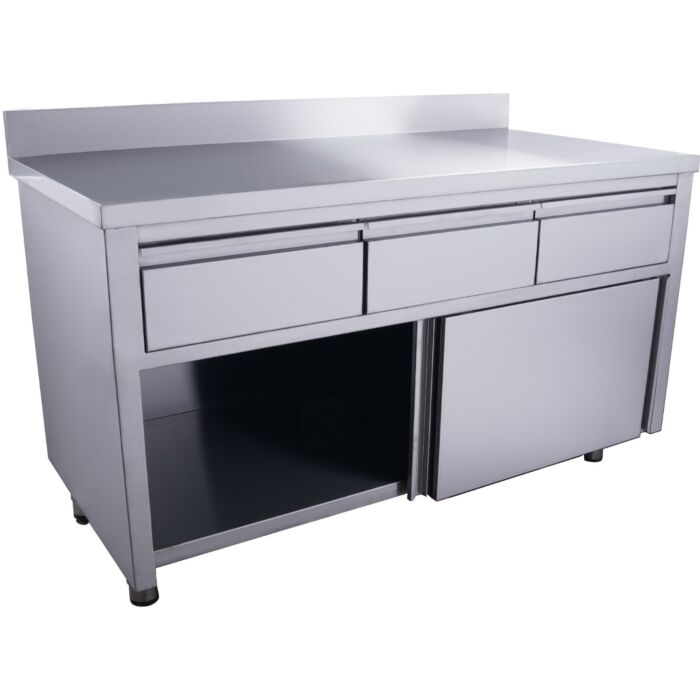 SARO Schuifdeurkast - 3 lades.1400X700mm met Opstaande rand, 700-2310