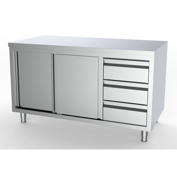 COMBISTEEL 700 WERKTAFEL SCHUIFDEUREN LADEN RECHTS 1800, 7333.0260